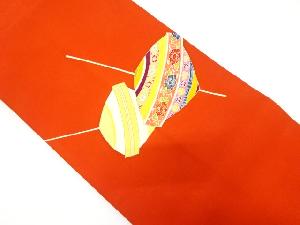 塩瀬　独楽模様　刺繍　名古屋帯